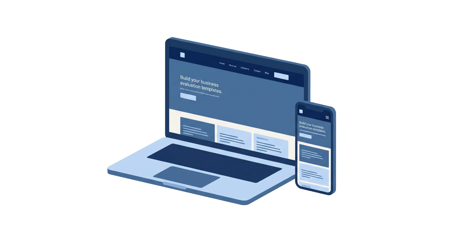 A website shown on a laptop and phone — responsive design